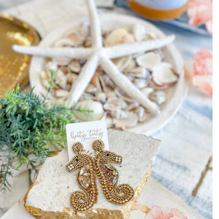 Golden Tide Seahorse Earrings