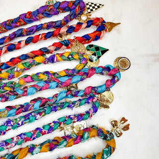 Braided Scarf Charm Necklaces