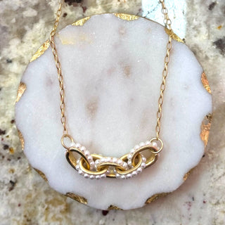 Kitzi Perry Gold Pearl Necklace