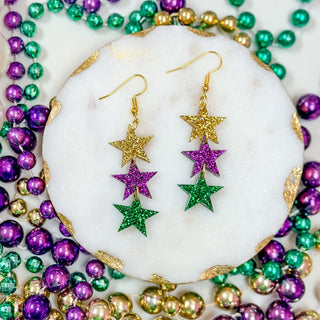 Mardi Gras Star Earrings