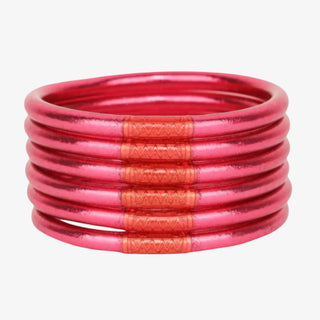 Shop BudhaGirl Pink All Weather Bangles in a lightweight, waterproof design—perfect for stacking, travel, and everyday wear.