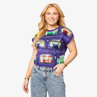 Street Cars Short Sleeve Knit Top