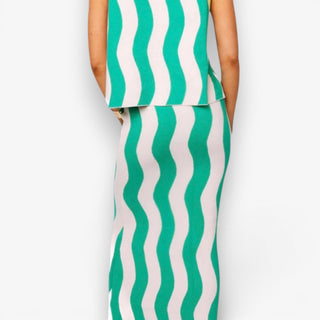 Queen Of Sparkles Teal Midi Knit Skirt