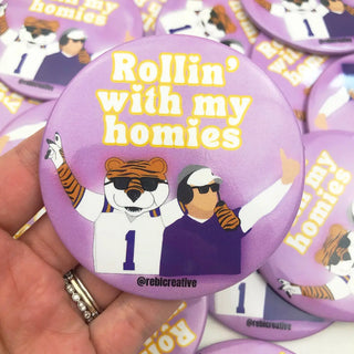 GameDay Rollin With My Homies Button