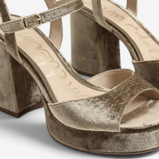 Sam Edelman Fleur Brown Velvet Platform Sandal