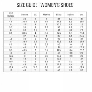 Sam Edelman Size chart in inches and centimeters
