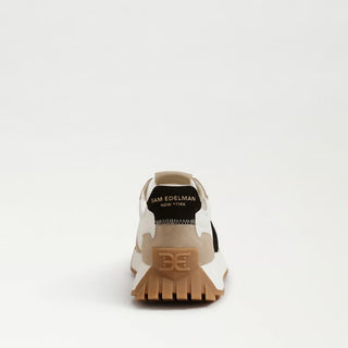 Sam Edelman Langley sneaker back view with black heel tab and textured gum outsole
