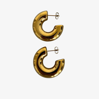 Gold Smooth Hoop Earrings