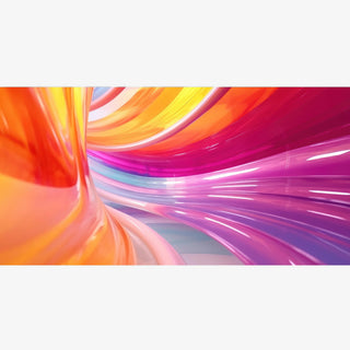 Acrylic trinket tray interchangeable insert featuring vibrant orange, pink, purple and blue abstract swirl artwork