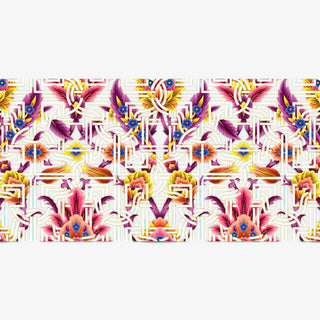 Acrylic trinket tray interchangeable insert featuring colorful floral artwork with pink, purple, orange and geometric details