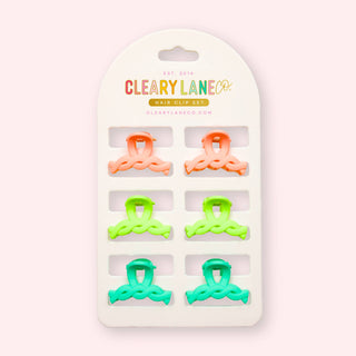 Mini Hair Clip Set | Pink & Green