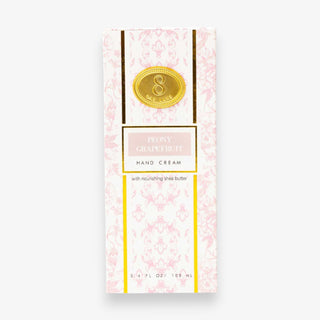 peony grapefruit hand cream gift box with pink floral print and gold accents 8 oak lane 3.4 oz