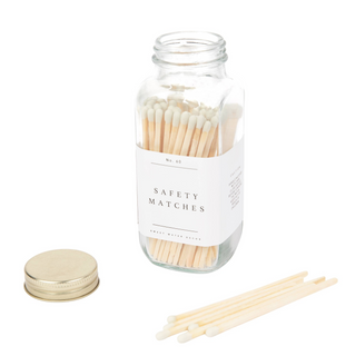 white tip safety matches 3.75 inch long candle matches jar front view