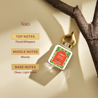 amber perfume oil 10ml rollerball nemat fragrance warm scent glass bottle gold cap front view