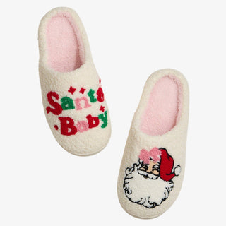 Velour Santa Baby Slippers