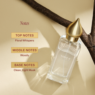Amber eau de parfum 50ml nemat perfume glass bottle gold cap luxury fragrance front view