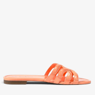     Circus NY by Sam Edelman Cat tangerine flat sandal with glossy cutout straps, side view
