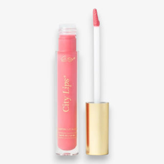 City Lips plumping watermelon lip gloss with wand applicator for easy lip shine open view