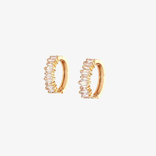 Baguette CZ Hoop Earrings