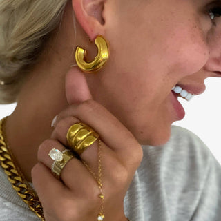 Gold Smooth Hoop Earrings