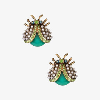 Green Beetle Earrings