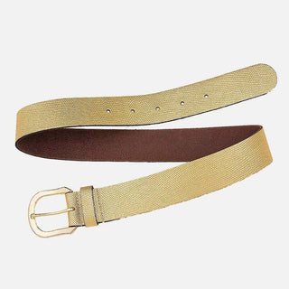 Gold Metallic Leather Belt