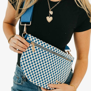 Pretty Simple Westlyn Bum Bag Royal Blue Check
