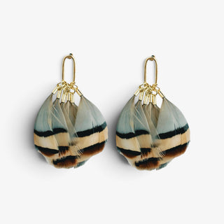 Stripe Feather Earrings