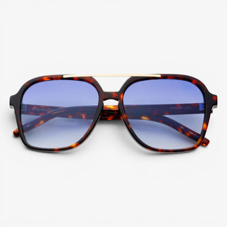 FREYRS Spencer tortoise blue aviator sunglasses front view