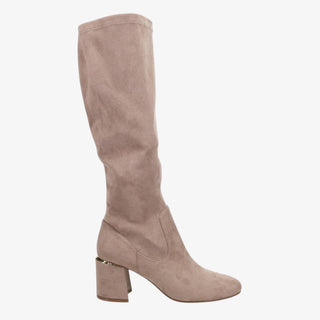 Vaneli Ilona knee-high leather boot with block heel and side zip on a white background