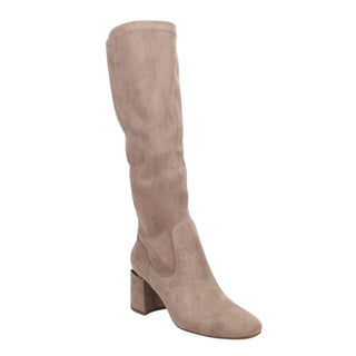Vaneli Ilona knee-high leather boot with block heel and side zip on a white background