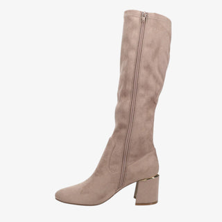 Vaneli Ilona knee-high leather boot with block heel and side zip on a white background