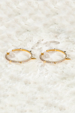 Edgy Elegance! Oversized Spike Hoop Earrings in gold vermeil. Native Gem.