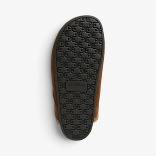 Sam Edelman Astrid Cozy suede mule black rubber outsole with textured tread, bottom view