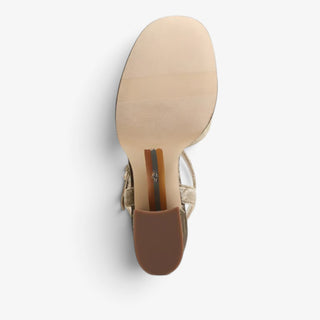 Sam Edelman Fleur brown velvet platform sandal sole view showing outsole, heel base and platform construction