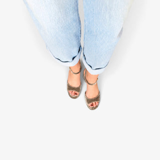 Sam Edelman Fleur brown velvet platform sandal shown from above with open toe, platform sole and ankle strap.