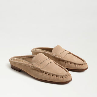 Sam Edelman Louella Mule beige suede loafer mule with slip-on back for everyday outfits front pair view