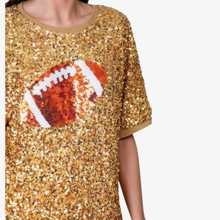 Gold Sequin Football Top