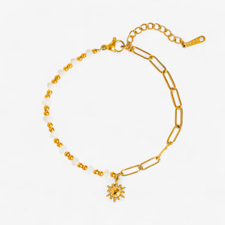 Sun & Pearl Gold Bracelet