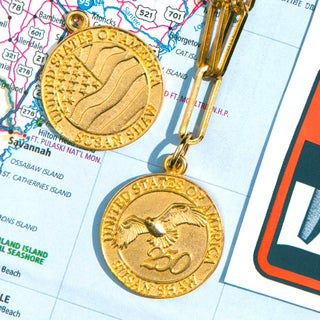 Susan Shaw USA 250th Gold Toggle Necklace
