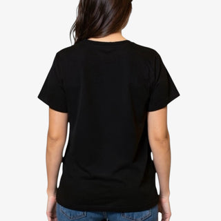 Back of black tee