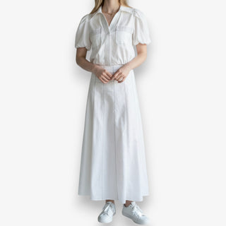 Contrast Stitch Maxi Skirt