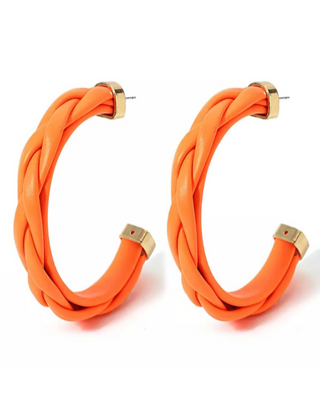 Cecilia Braided Hoop Orange