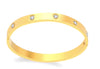 Gold Solitaire Bangle Large
