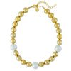 Susan Shaw Gold Balls and Cotton Pearl Necklace