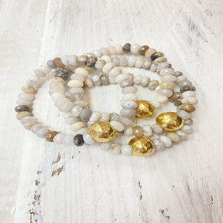 Rondelle Ball Bracelet Grey Multi